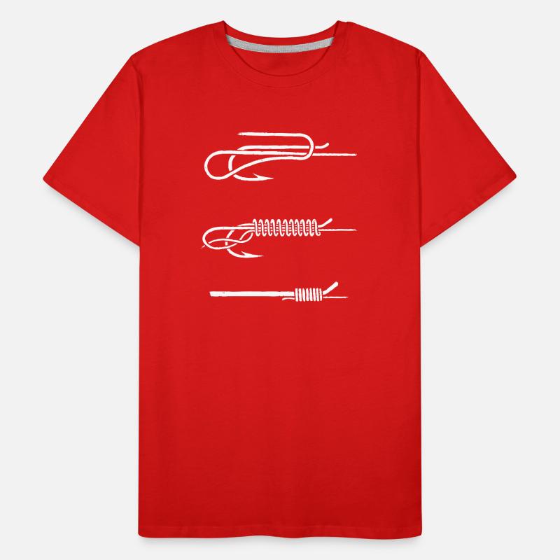 Fish Hook Knot Instruction WHITE Men's Premium Organic T-Shirt
