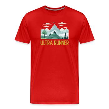 Ultra-Läufer - Männer Premium Bio T-Shirt - Rot - Vorne - Damien (186cm)