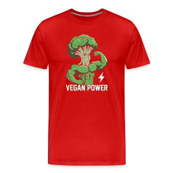 Vegan Power - Men's Premium Organic T-Shirt - red - Front - Damien (186cm)