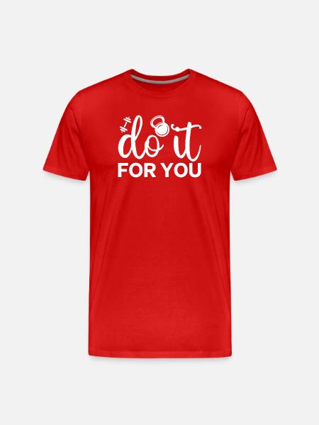 Motivational Fitness Script with Kettlebell Icon - Men's Premium Organic T-Shirt - red