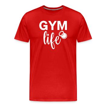 salle de sport comme la conception de motivation de fitness - T-shirt bio Premium Homme - rouge - Devant - Damien (186cm)