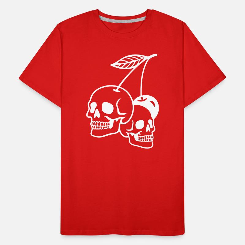 Dark Cherry Skull Illustration Men's Premium Organic T-Shirt