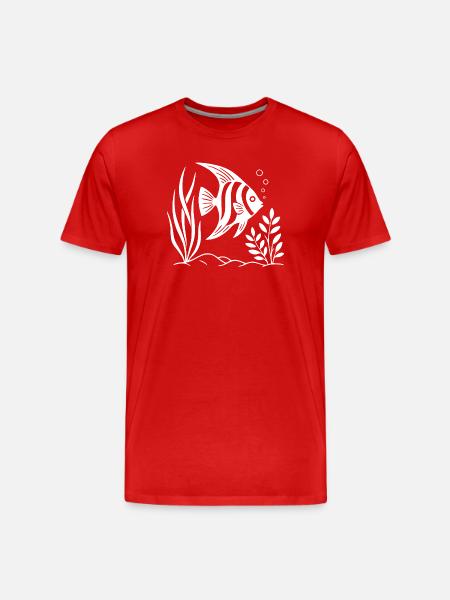 Underwater Fish Illustration for Apparel - Men's Premium Organic T-Shirt - red