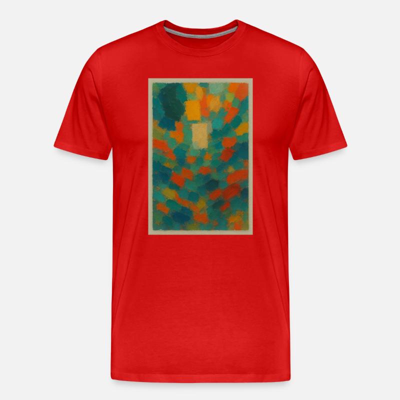 Abstraktes Farbenspiel auf Leinwand - Männer Premium Bio T-Shirt - Rot