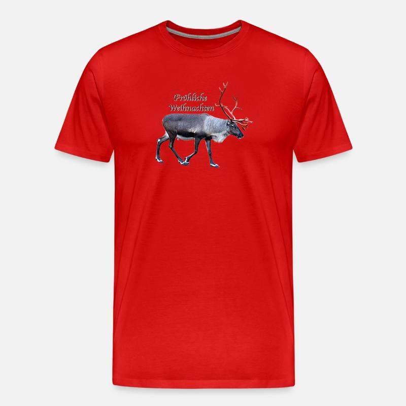 Fröhliche Weihnachten - Männer Premium Bio T-Shirt - Rot