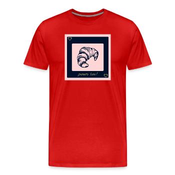 CROISSANT AMOUR POUR TOI - T-shirt bio Premium Homme - rouge - Devant - Damien (186cm)