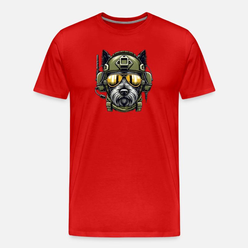 Terrier écossais Conception militaire - T-shirt bio Premium Homme - rouge
