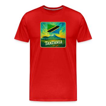 Conception du drapeau de la Tanzanie - T-shirt bio Premium Homme - rouge - Devant - Damien (186cm)