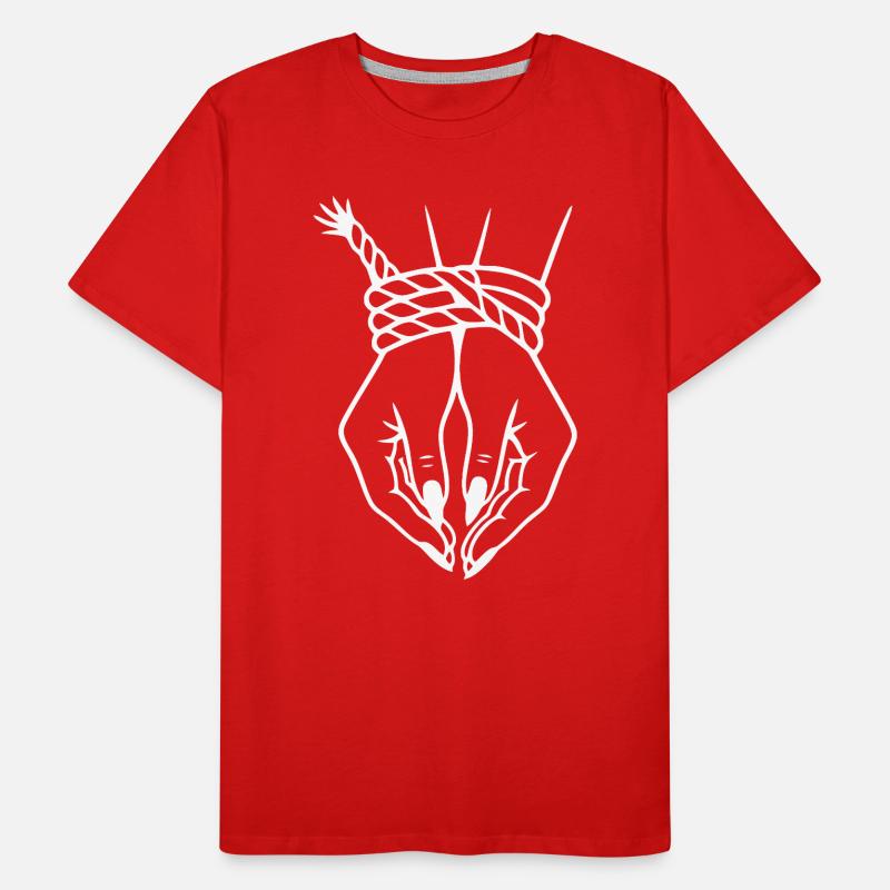 Illustration complexe de nœud de main et de corde T-shirt bio Premium Homme