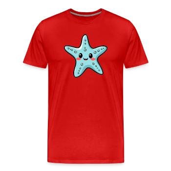 Étoile de mer - T-shirt bio Premium Homme - rouge - Devant - Damien (186cm)