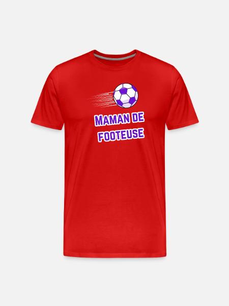 Tee-Shirt Maman Supporter Footeuse - T-shirt bio Premium Homme - rouge