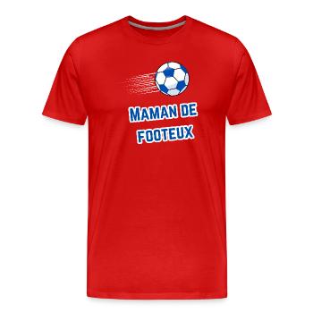 T-Shirt Mama Unterstützer Fußballer - Männer Premium Bio T-Shirt - Rot - Vorne - Damien (186cm)
