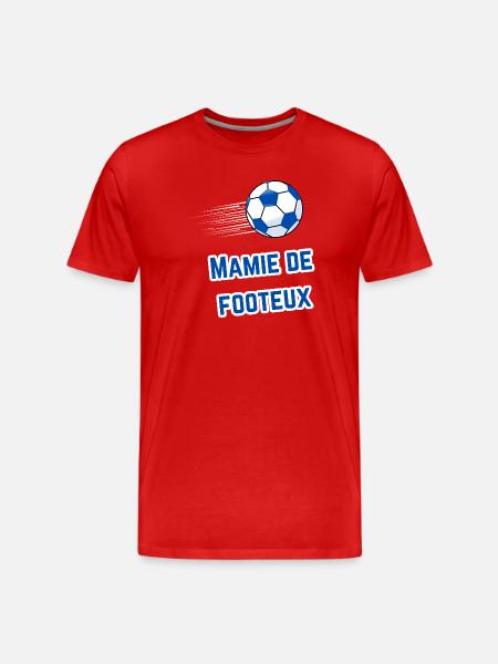 T-shirt Granny Supporter Footballer - Men's Premium Organic T-Shirt - red