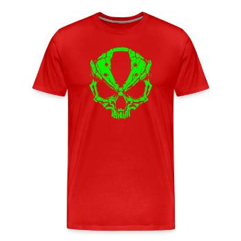 Alien Skull - Men's Premium Organic T-Shirt - red - Front - Damien (186cm)