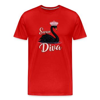 Der schwarze Schwan, die Königin des Wassers. - Männer Premium Bio T-Shirt - Rot - Vorne - Damien (186cm)
