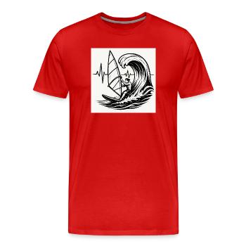 Surfer - Men's Premium Organic T-Shirt - red - Front - Damien (186cm)