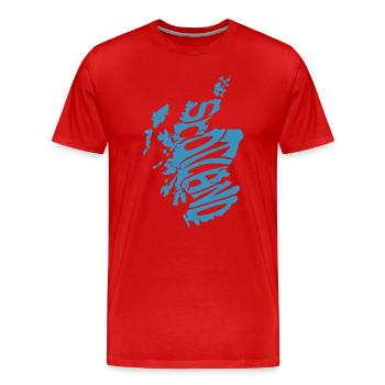 Scotland Map Graphic - Men's Premium Organic T-Shirt - red - Front - Damien (186cm)