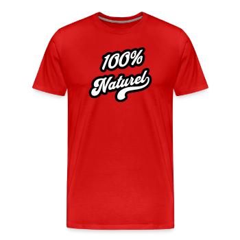 100% Naturel - T-shirt bio Premium Homme - rouge - Devant - Damien (186cm)