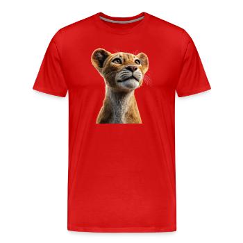 Lioness Lioness Mom Lioness Lionesses Mom Wild Lions - Men's Premium Organic T-Shirt - red - Front - Damien (186cm)