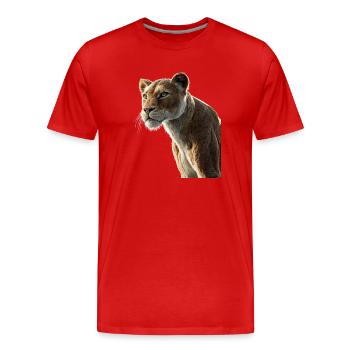 Lioness Lioness Mom Lioness Lionesses Mom Wild Lions - Men's Premium Organic T-Shirt - red - Front - Damien (186cm)