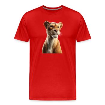 Lioness Lioness Mom Lioness Lionesses Mom Wild Lions - Men's Premium Organic T-Shirt - red - Front - Damien (186cm)
