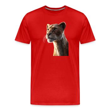 Lioness Lioness Mom Lioness Lionesses Mom Wild Lions - Men's Premium Organic T-Shirt - red - Front - Damien (186cm)