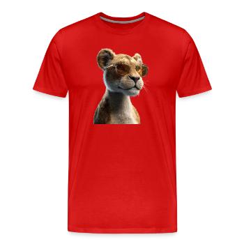 Lioness Lioness Mom Lioness Lionesses Mom Wild Lions - Men's Premium Organic T-Shirt - red - Front - Damien (186cm)