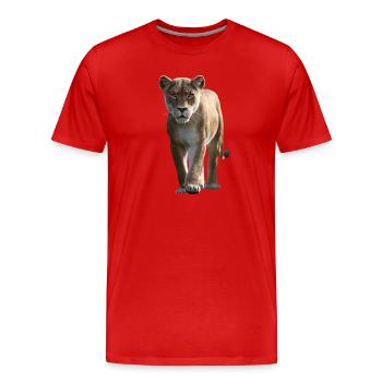 Lioness Lioness Mom Lioness Lionesses Mom Wild Lions - Men's Premium Organic T-Shirt - red - Front - Damien (186cm)