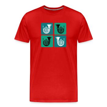 Conception rétro du cor ténor - T-shirt bio Premium Homme - rouge - Devant - Damien (186cm)