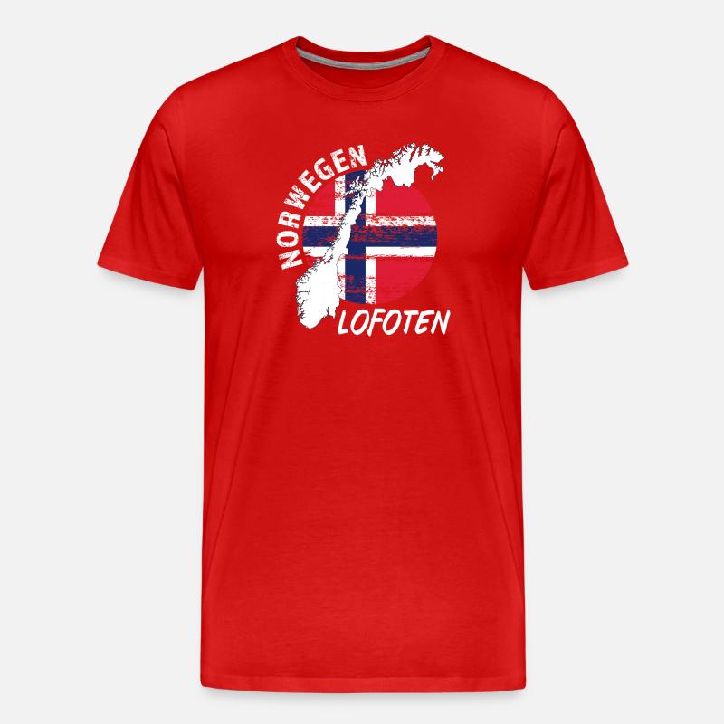 Lofoten - Männer Premium Bio T-Shirt - Rot
