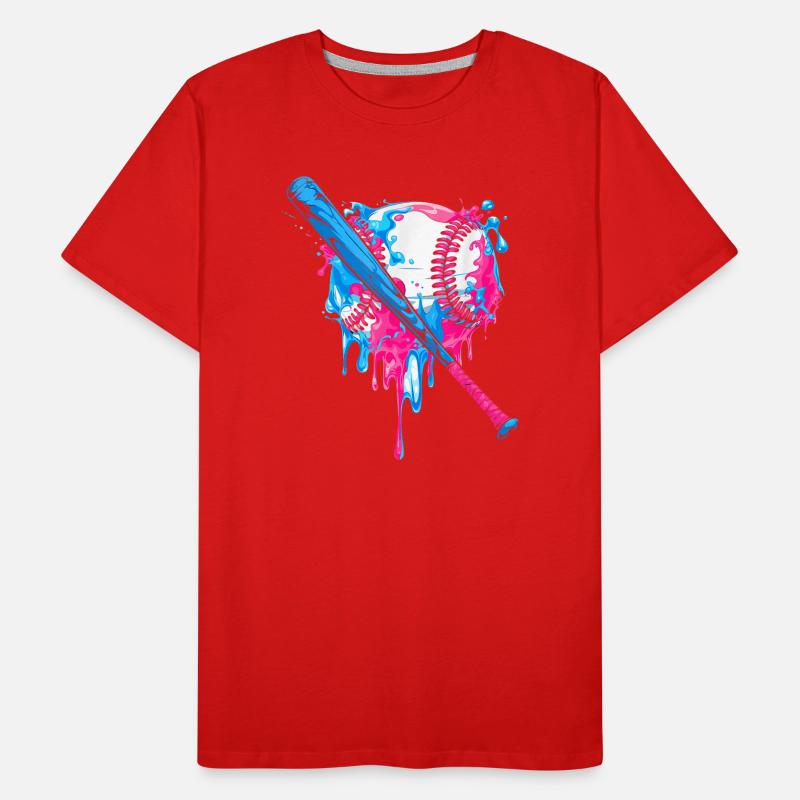 Lebendiges Baseball-Herz-Splash-Design Männer Premium Bio T-Shirt