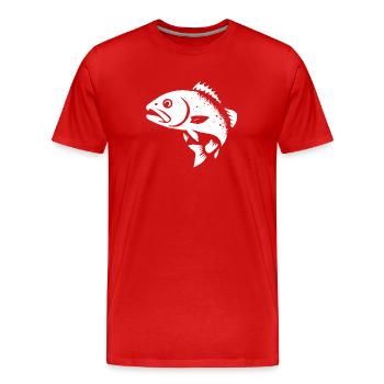 Sandre et perche - T-shirt bio Premium Homme - rouge - Devant - Damien (186cm)