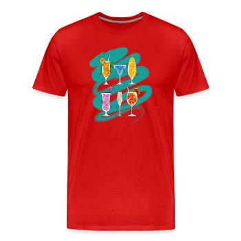 Les cocktails en - T-shirt bio Premium Homme - rouge - Devant - Damien (186cm)