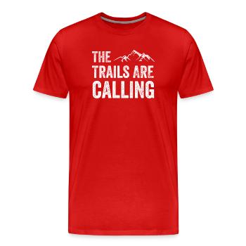 Die Spuren rufen - Männer Premium Bio T-Shirt - Rot - Vorne - Damien (186cm)