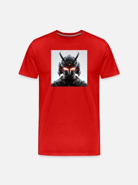 Digital Samurai Futuristic Maskerade - Men's Premium Organic T-Shirt - red