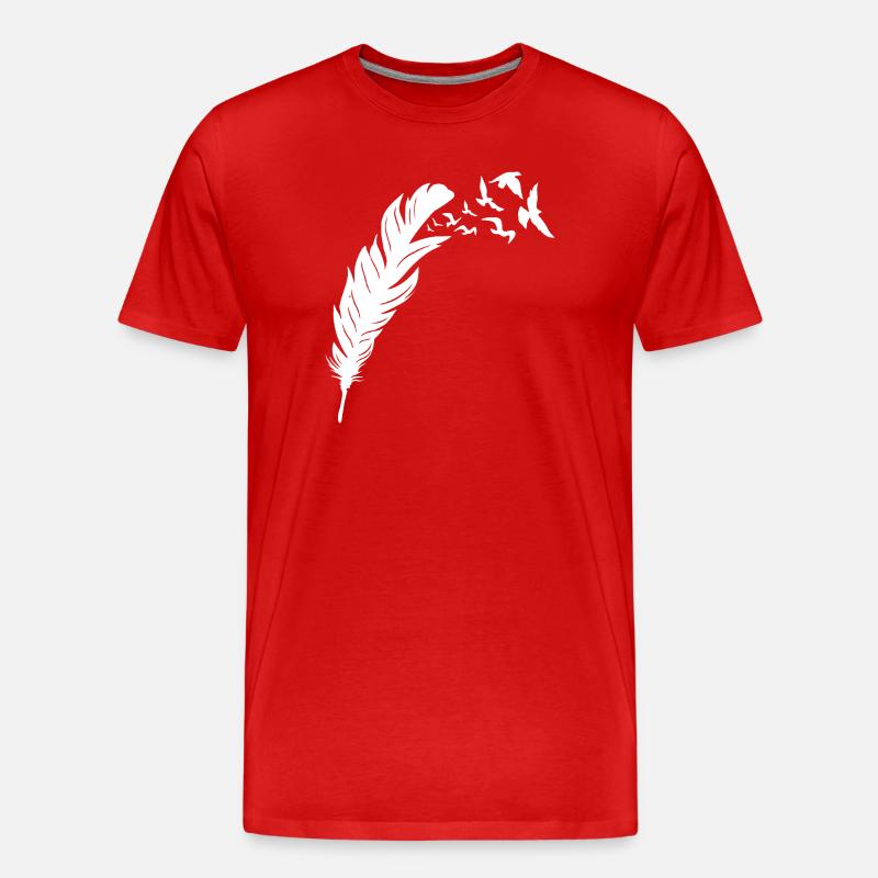 Gefiederter Freiheitsvogel Flugdesign - Männer Premium Bio T-Shirt - Rot