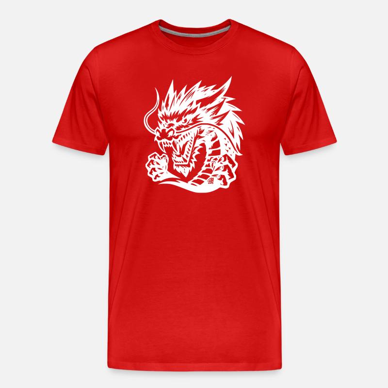 Ewiger Drache Tattoo Design - Männer Premium Bio T-Shirt - Rot