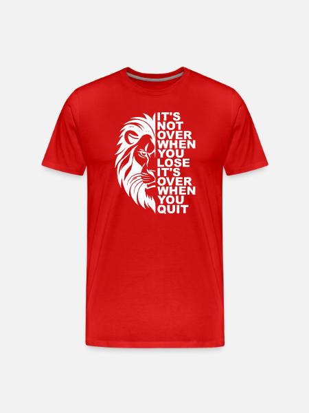 Inspirational Lion Motivational Quote Design - Men's Premium Organic T-Shirt - red