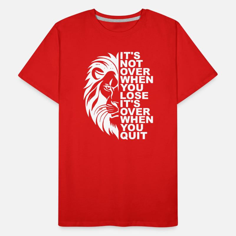 Conception de citation de motivation de lion inspirant T-shirt bio Premium Homme