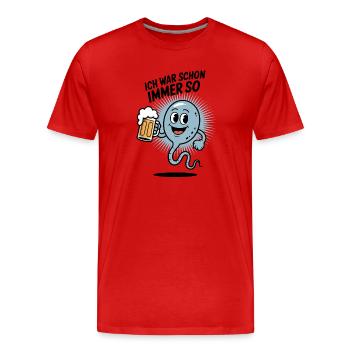 Trinkwitz Motiv für Biertrinker und Partypeople - Männer Premium Bio T-Shirt - Rot - Vorne - Damien (186cm)