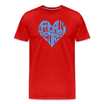 Heart-Shaped Officially Retired - Men's Premium Organic T-Shirt - red - Front - Damien (186cm)