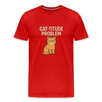 Sensations de chat prononcées - T-shirt bio Premium Homme - rouge - Devant - Damien (186cm)