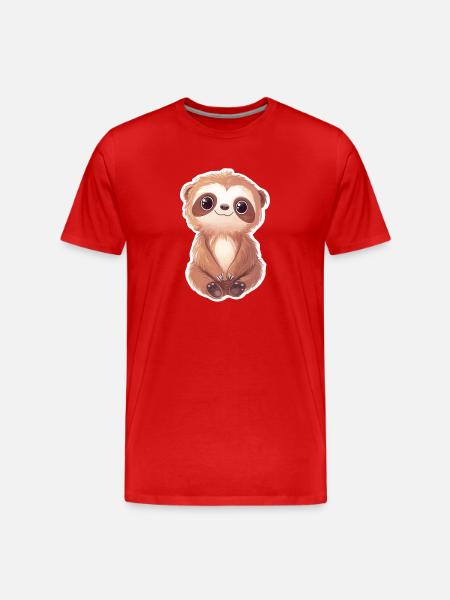 Sloth - Men's Premium Organic T-Shirt - red