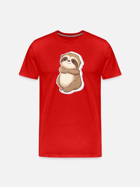 Sloth - Men's Premium Organic T-Shirt - red