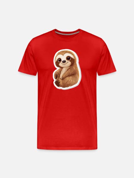 Sloth - Men's Premium Organic T-Shirt - red