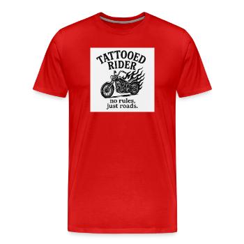 Conception de moto de pilote tatoué - T-shirt bio Premium Homme - rouge - Devant - Damien (186cm)