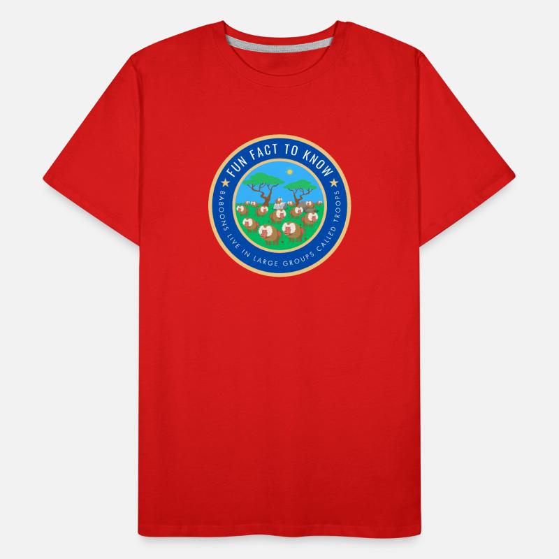 Baboons live in large groups called troops Men's Premium Organic T-Shirt