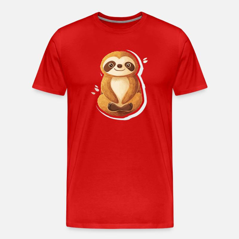 Faultier - Männer Premium Bio T-Shirt - Rot
