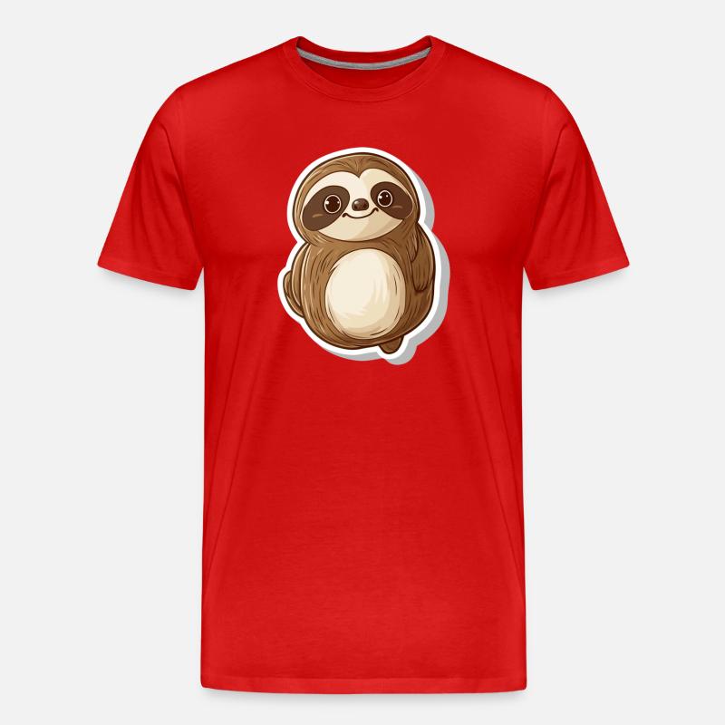 Faultier - Männer Premium Bio T-Shirt - Rot