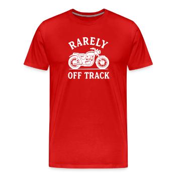 rarement hors piste moto Motard Motorrad Spruch - T-shirt bio Premium Homme - rouge - Devant - Damien (186cm)